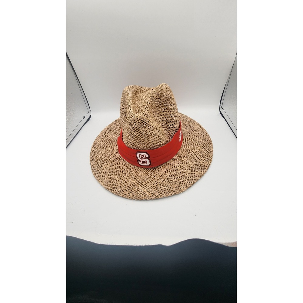Adidas NC State Wolfpack Straw Sun Hat Fedora Red Band Mens XL NCAA Collegiate